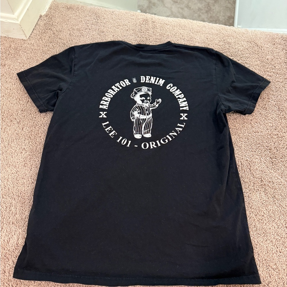 Lee 101 Black Graphic Tee “Arborator denim co” slim fit xl from Netherlands